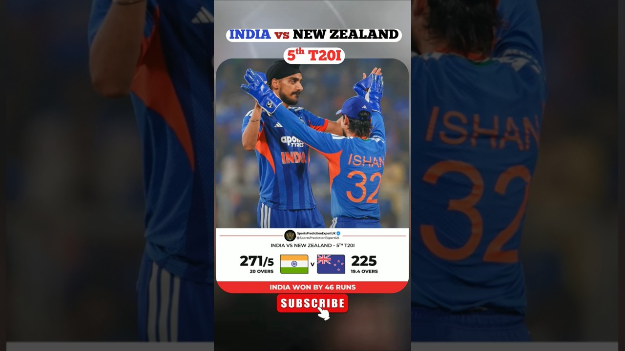 IND 🇮🇳 vs NZ 🇳🇿 5th T20I India won by 46 Runs | Ishan100 & Arshdeep Fifer 