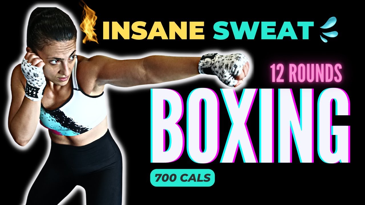 700 Calories INSANE SWEAT Shadow Boxing Workout (12 Rounds!)//SYLVIA NASSER