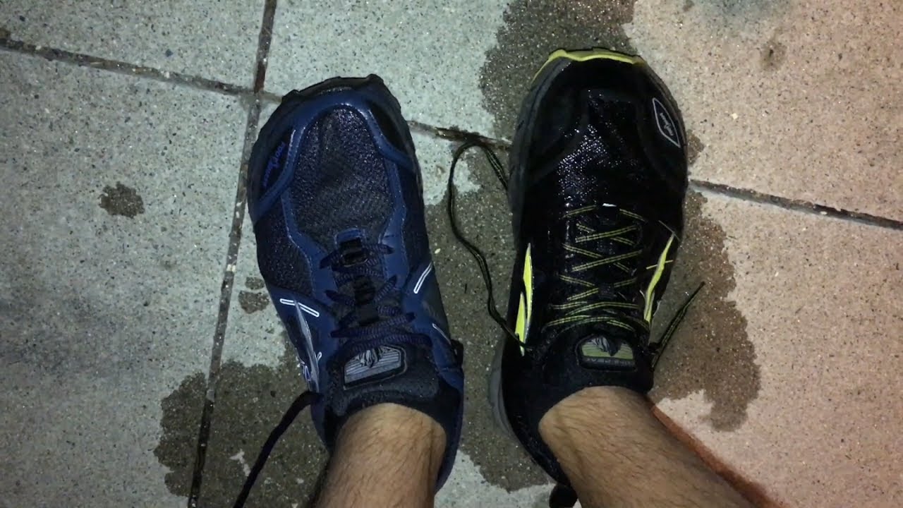 Drying time of wet trail running shoes