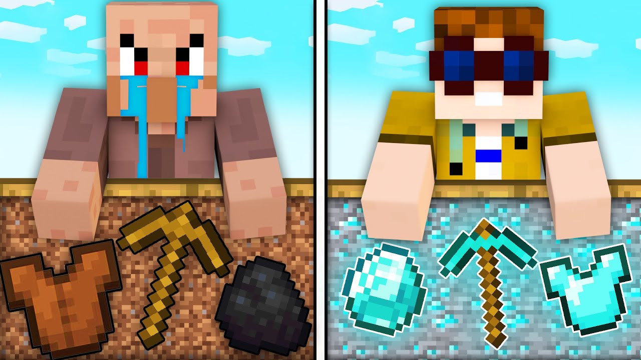 NOOB MINE vs PRO MINE in Minecraft
