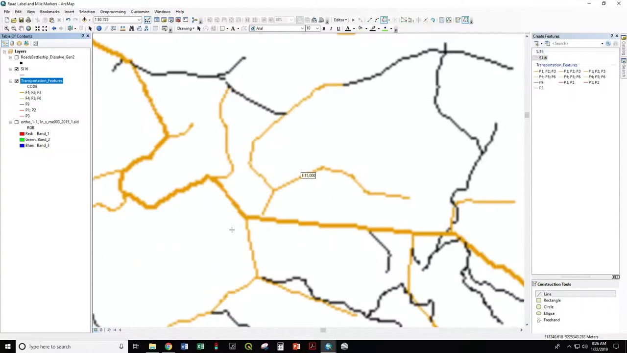 Using the Trace tool to follow a complicated roads layer ArcMap 10.6.1