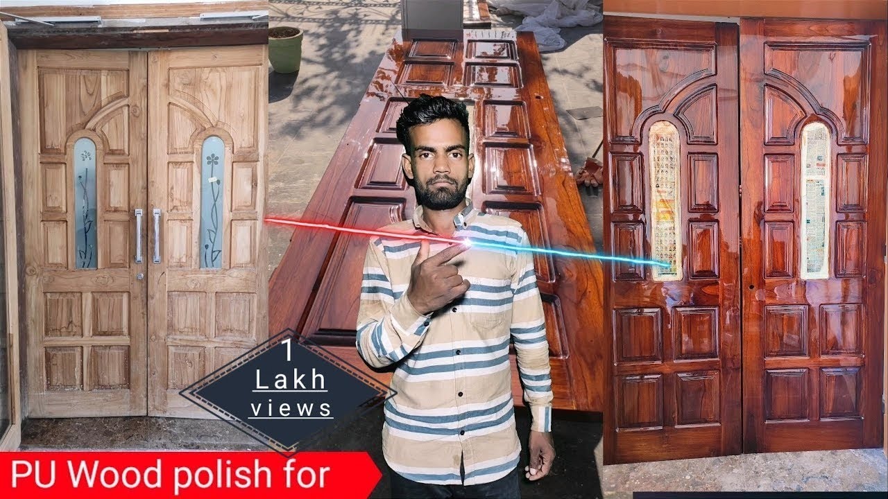 Asian |दरवाजे पर पॉलिश कैसे करें| Luxury PU Emporio Gold Wood Polish for PU Glass full work How 2023