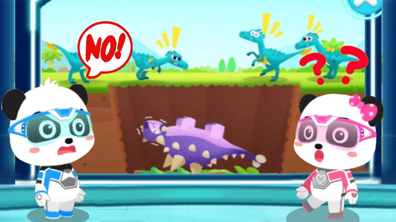 Little Panda: Dinosaur Rescue Team - Help Kiki and Rescue the Trapped Dinosaur - Babybus Games