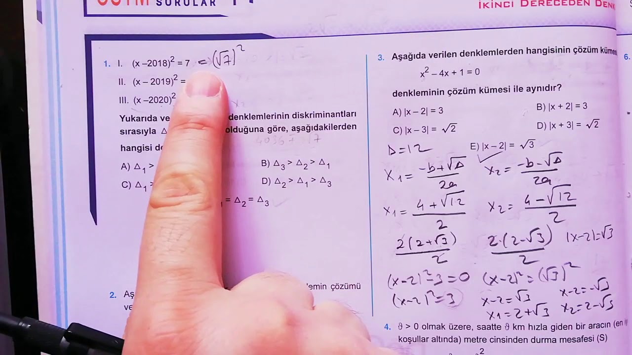 2 Soru ile Mini Diskriminant Yorumu.. 345..