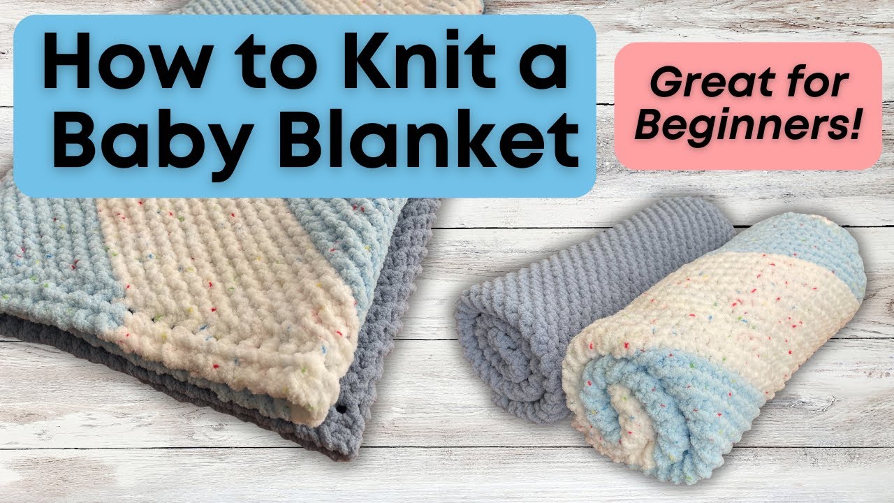 🍼 Как связать детское одеяло | Простой диагональный узор с декоративной кромкой для начинающих