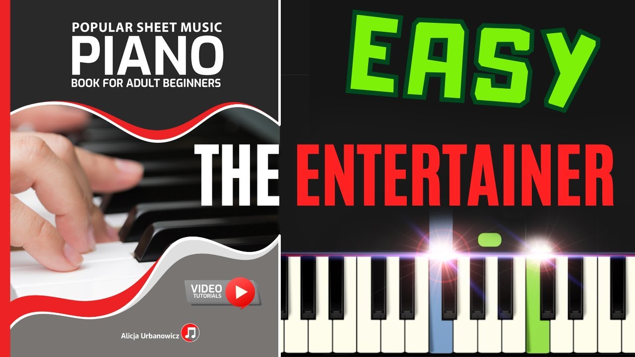 The Entertainer I Joplin I Easy Piano Tutorial Sheet Music for Beginners I Slow I Nuty