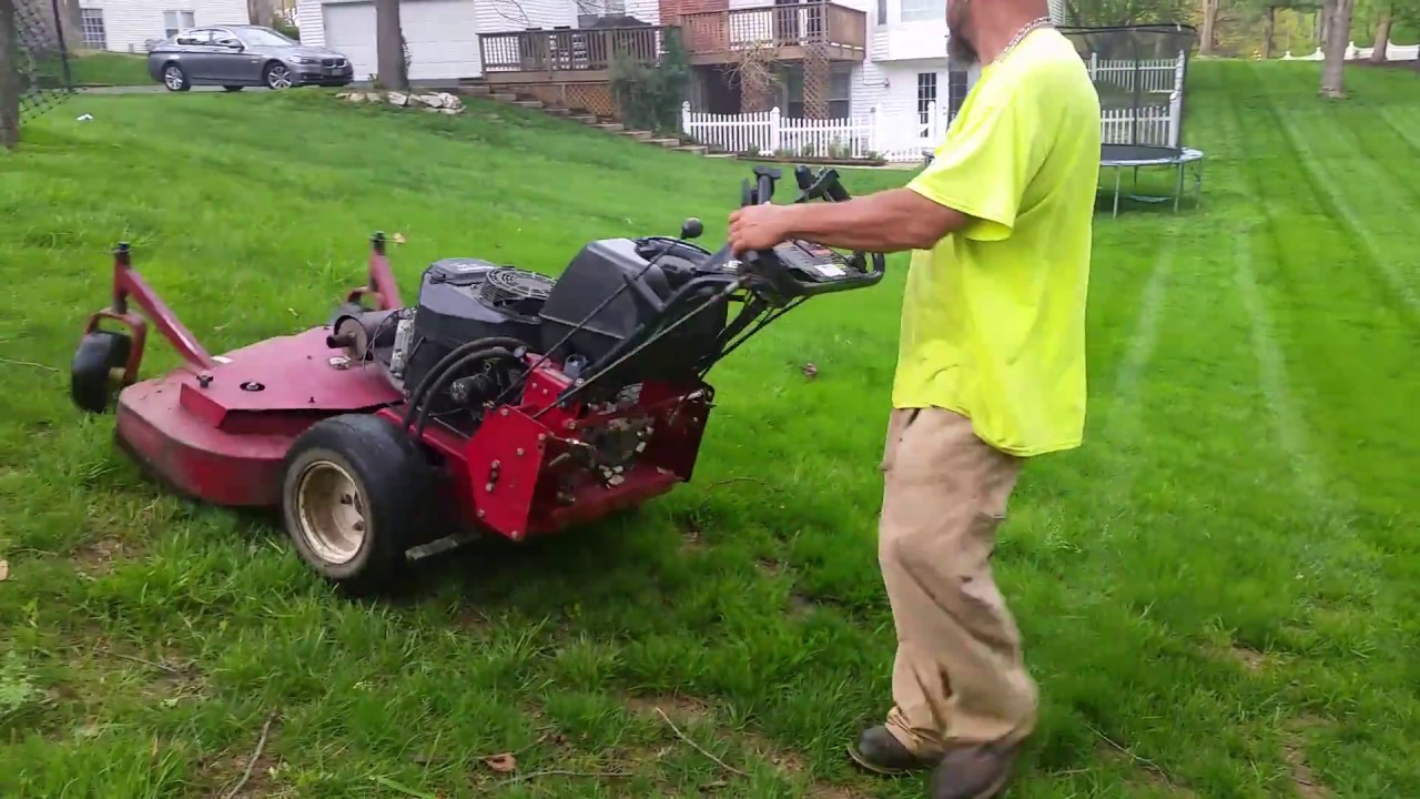 Exmark Viking Walk Behind Mowing Steep Hill