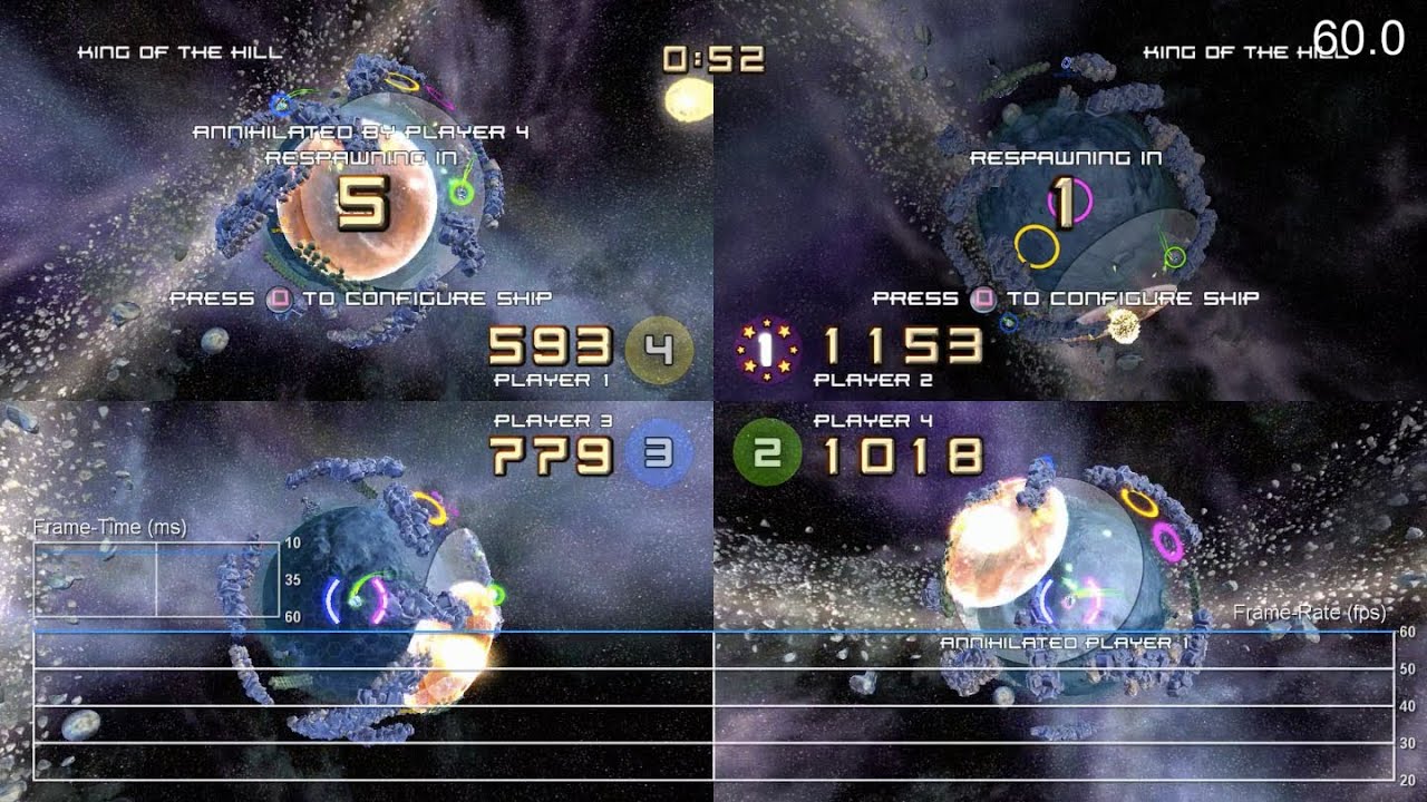Super Stardust Ultra PS4 Split-Screen Frame-Rate Test