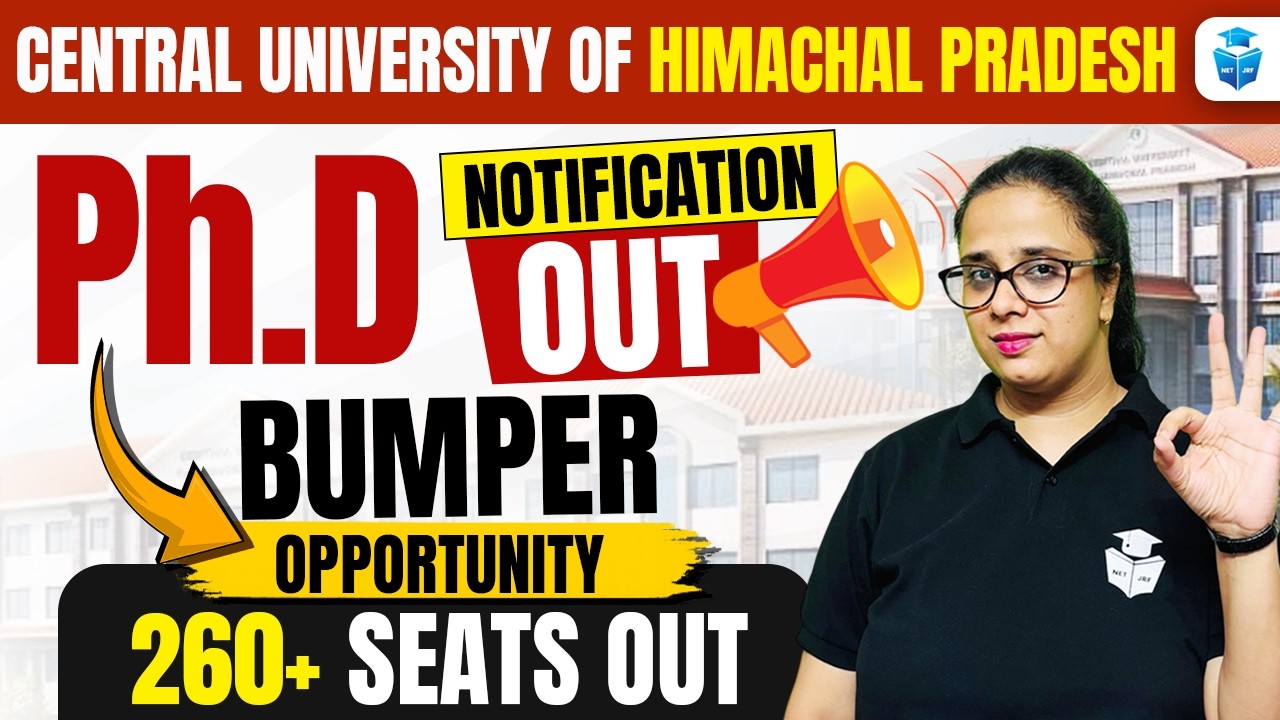 Central University of Himachal Pradesh PhD Notification 2026 | 260+ Seats Complete Details