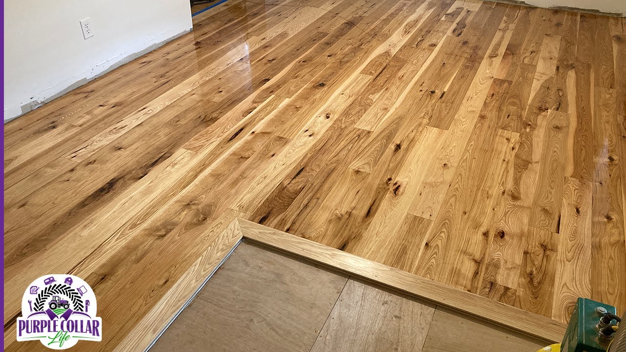 Установка натурального пола из твердых пород древесины – белый дуб, гикори, орех