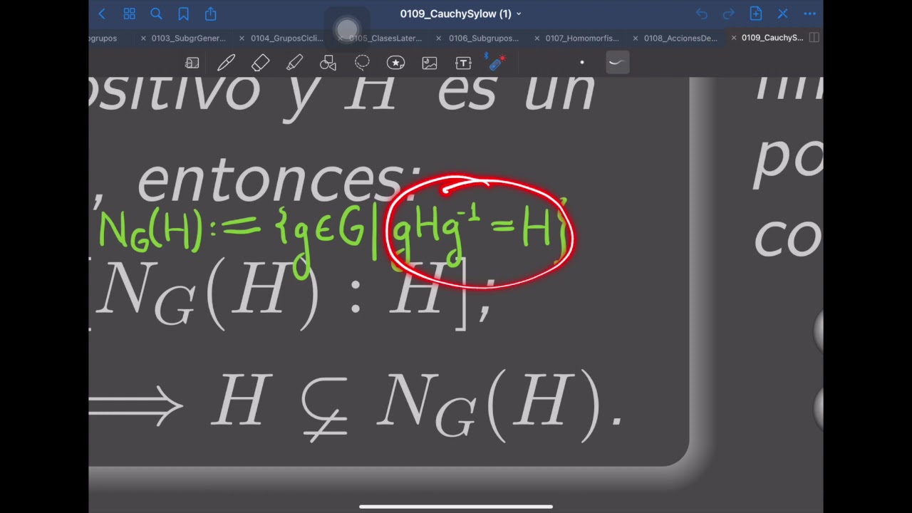 Algebra Moderna. Teoría de grupos 09. Repaso. Teoremas de Cauchy y Sylow.