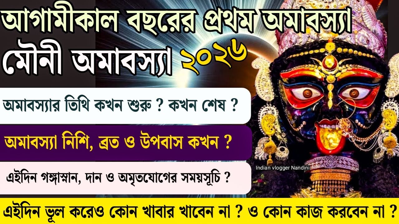 মাঘ অমাবস্যা ২০২৬ সময়সূচি | January Amavasya 2026 Date Time | Amavasya 2026 | Mauni Amavasya 2026