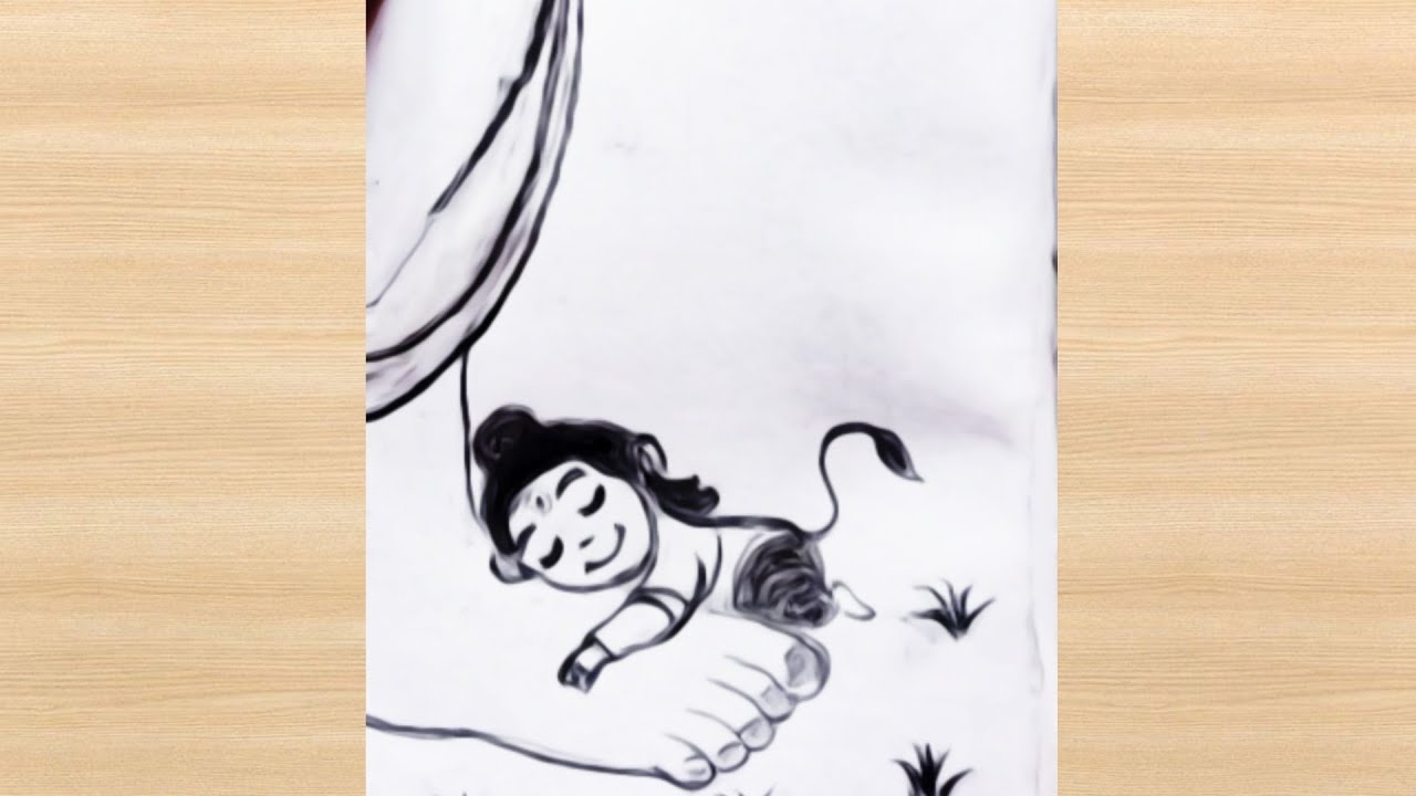 Hanuman touching lord Ram feet drawing // Hanuman with lord Rama