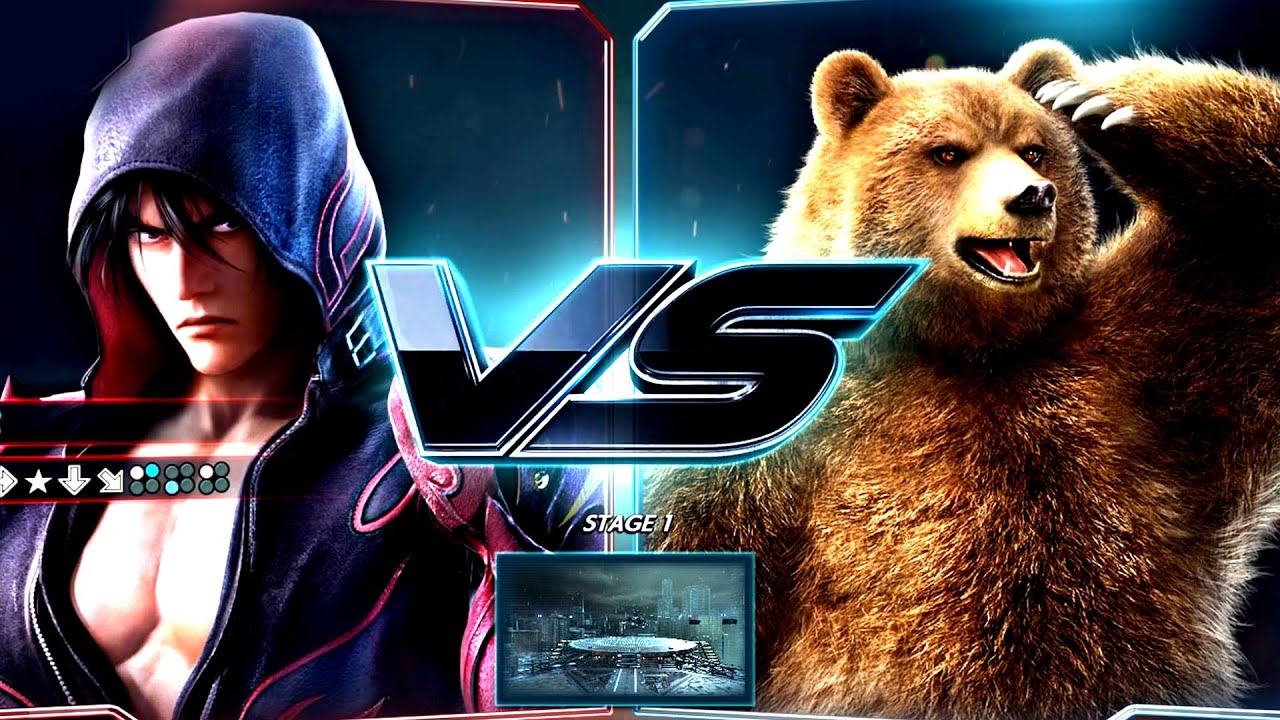 Jin Kazama vs Kuma (Very Hard AI CPU) - Tekken 7