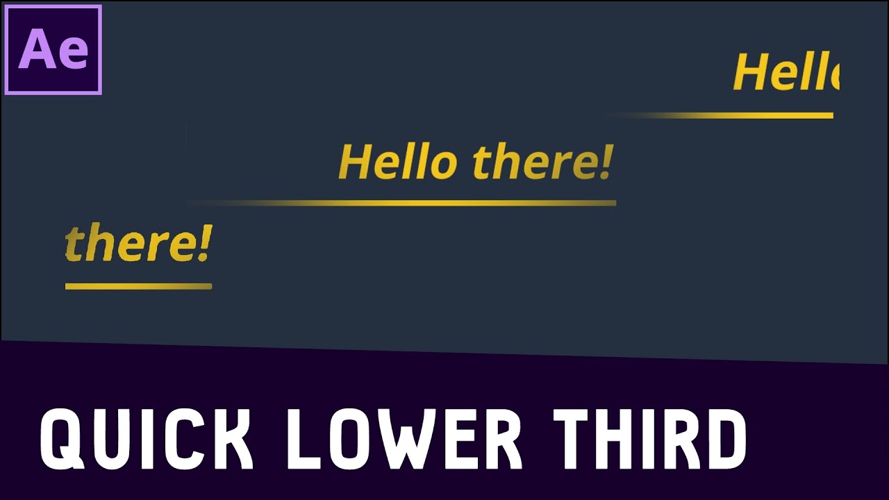 Tutorial 05: Simple Lower Third in After Effects - quick in and out ✔