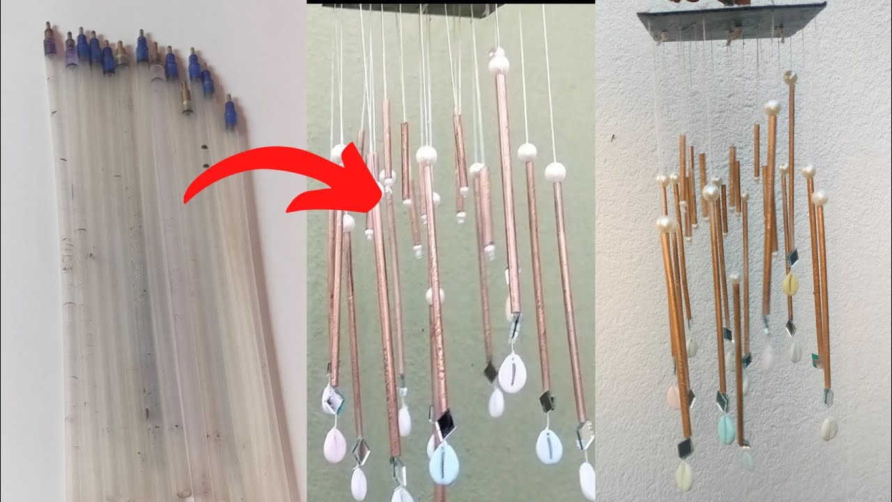 Pen के खाली refill को फेकना मत उसे बनाएं कमाल के चीज/Wind Chime/ How to make chime using pen refill 