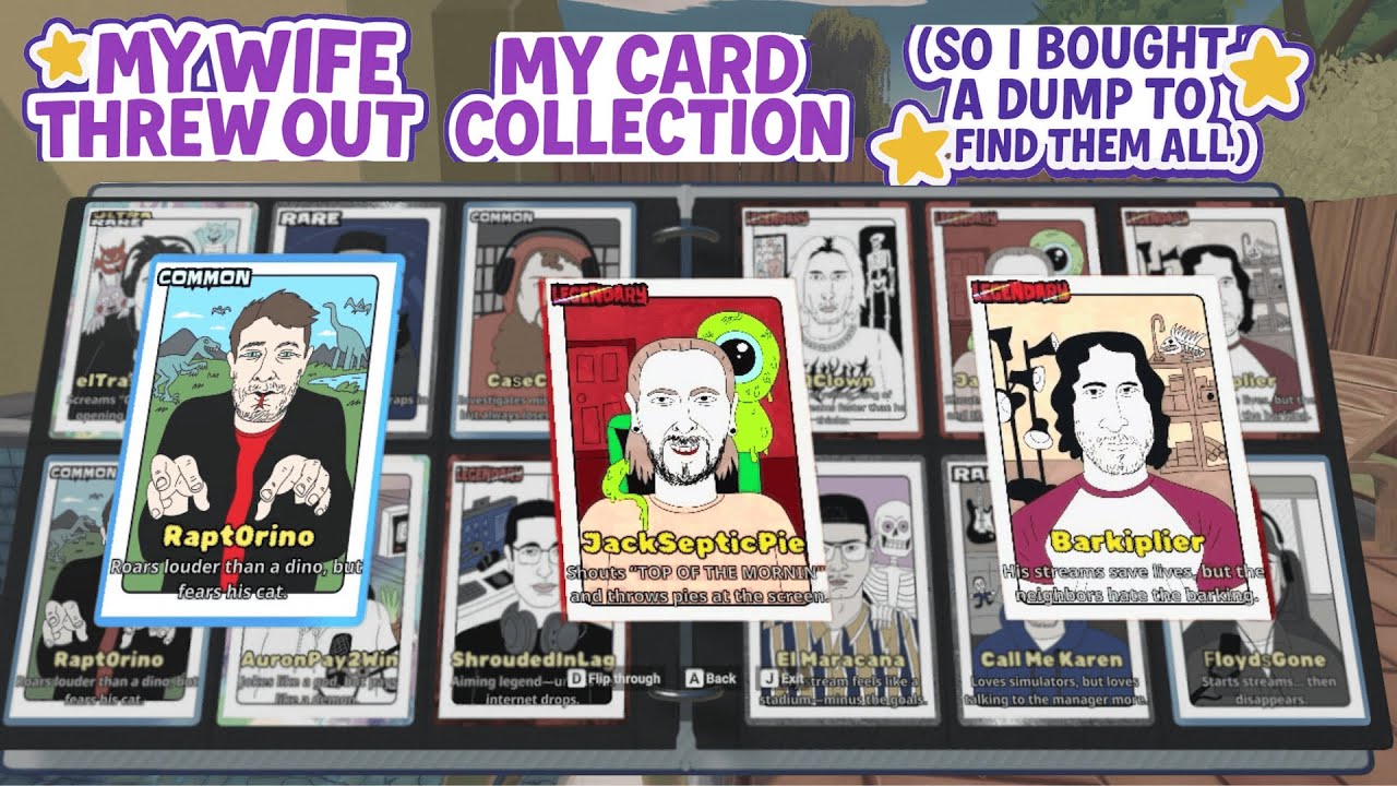 Funny YOUTUBER CARDS! My Wife Threw Out My Card Collection, So I Bought a Dump to Find Them All ⭐