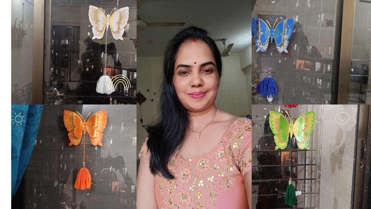 साड़ी के बॉक्स से बटरफ्लाई Butterfly from the saree box, paper butterfly wall hanging