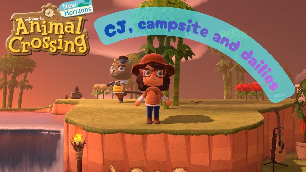 CJ visiting my island and going to the campsite.