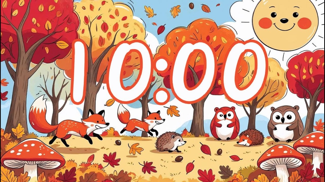 10 Minute Fall Timer | Cute Autumn Forest with LoFi Music 🍂🦊🦉