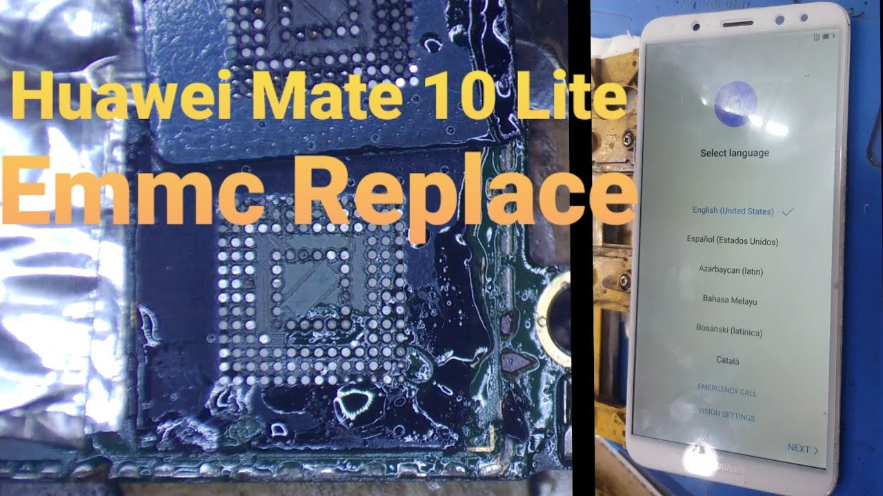 Huawei Mate 10 lite Emmc Replace, Dead Repair Huawei Usb com 1.0 Fix.