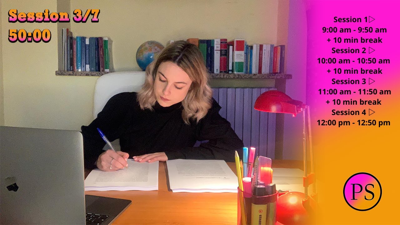4 HOUR STUDY WITH ME IN REAL TIME Pomodoro 50/10 (background noises) | Study motivation