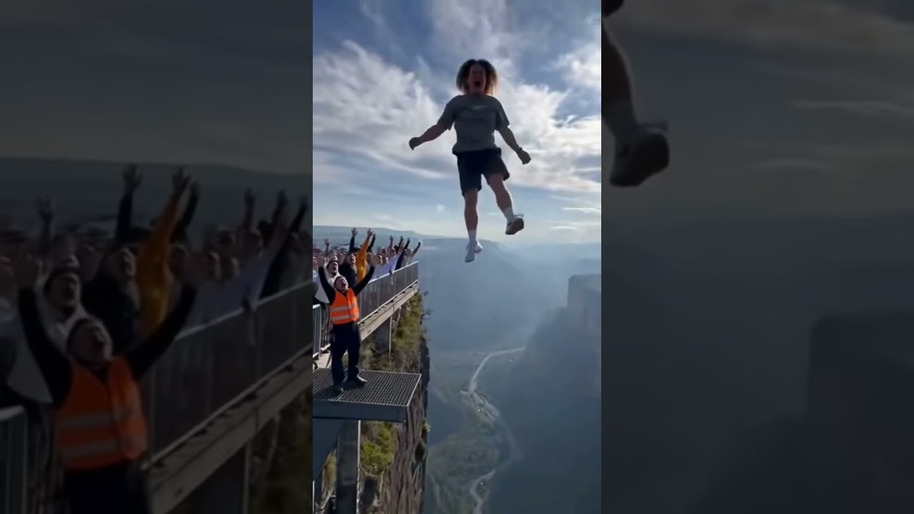 Cliff Airbag Jump is WILD 😱🤯#cliff #airbag #extreme #adrenaline #cliffrake #travel #pov