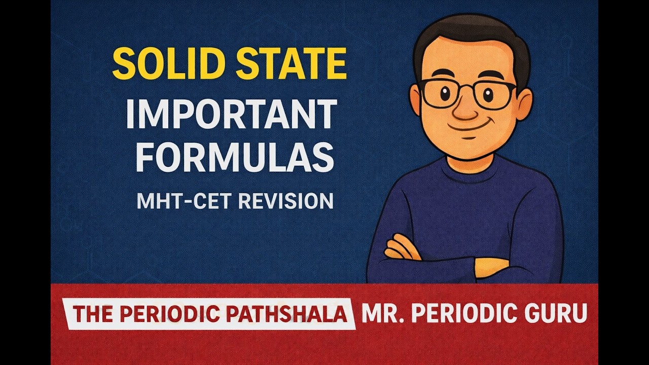 Solid State Formula Sheet | MHTCET Chemistry Revision |Video_21|
