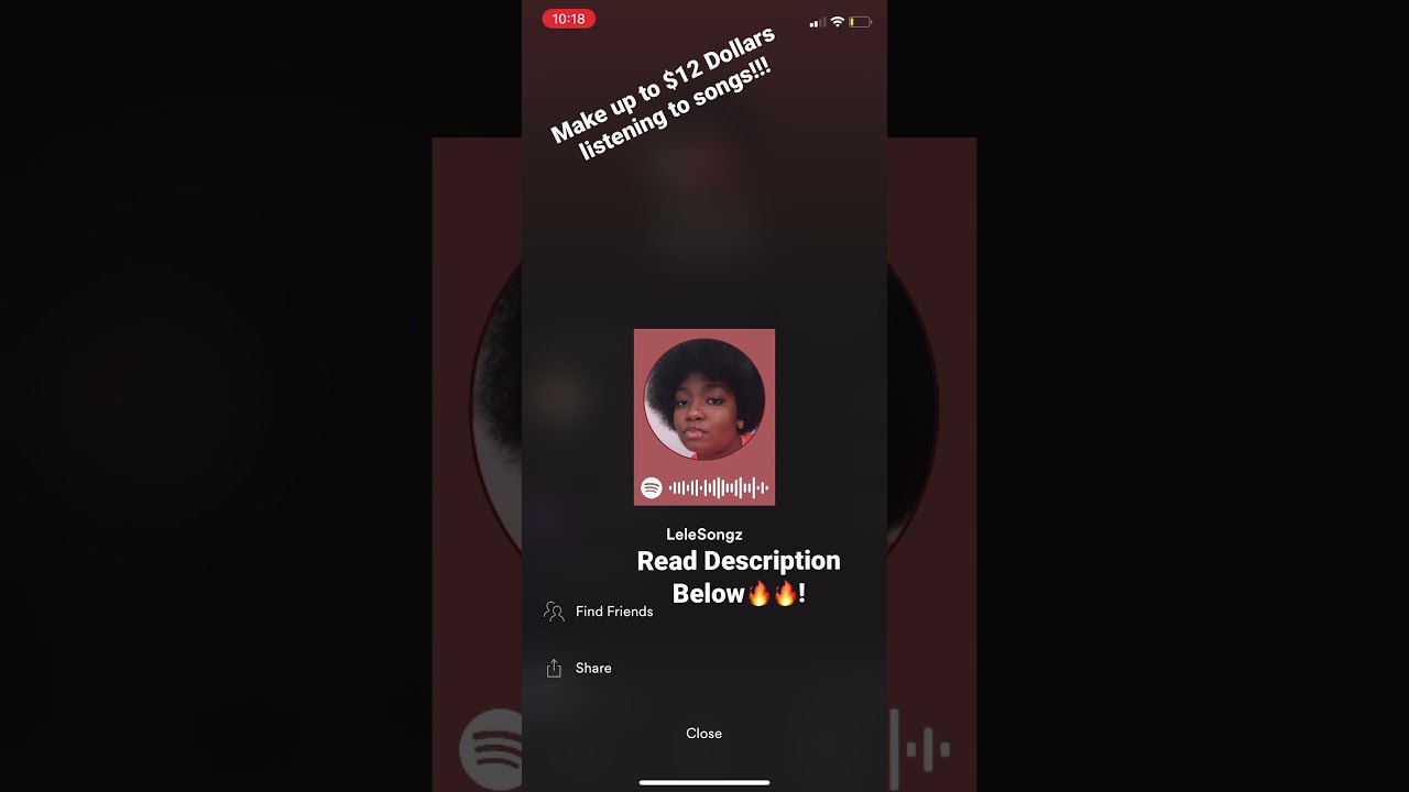 Make Money by listening to music! Follow me on Spotify, and I’ll follow back✊🏾❤️.