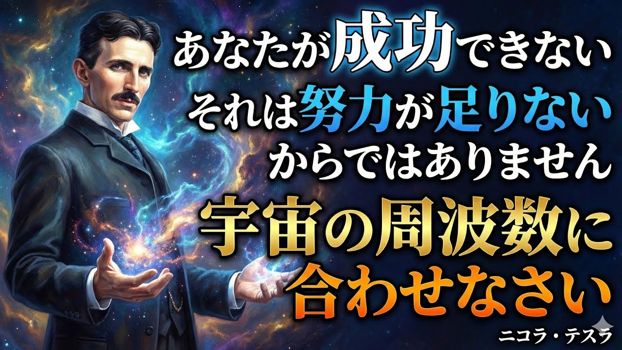 【99％が知らない】ニコラ・テスラの成功哲学「成功したければ宇宙の流れに乗りなさい」努力は無意味...宇宙には成功を自動化する仕組みがある!!｜369の法則｜成功哲学｜名言｜偉人の言葉