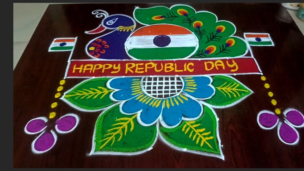 2026 republic day rangoli design 🌺 Republic day rangoli 🌺 republic day muggulu 