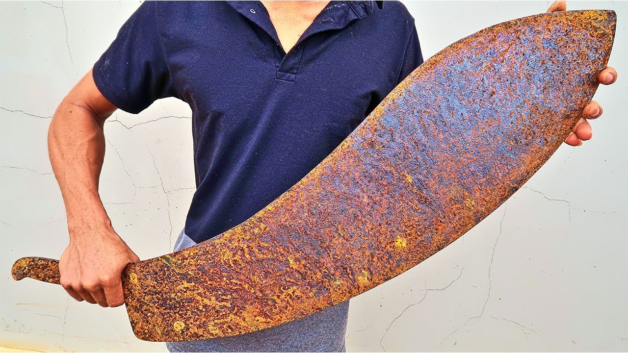 Giant Rusted Shark Sword RESTORATION - Impressive Restoration