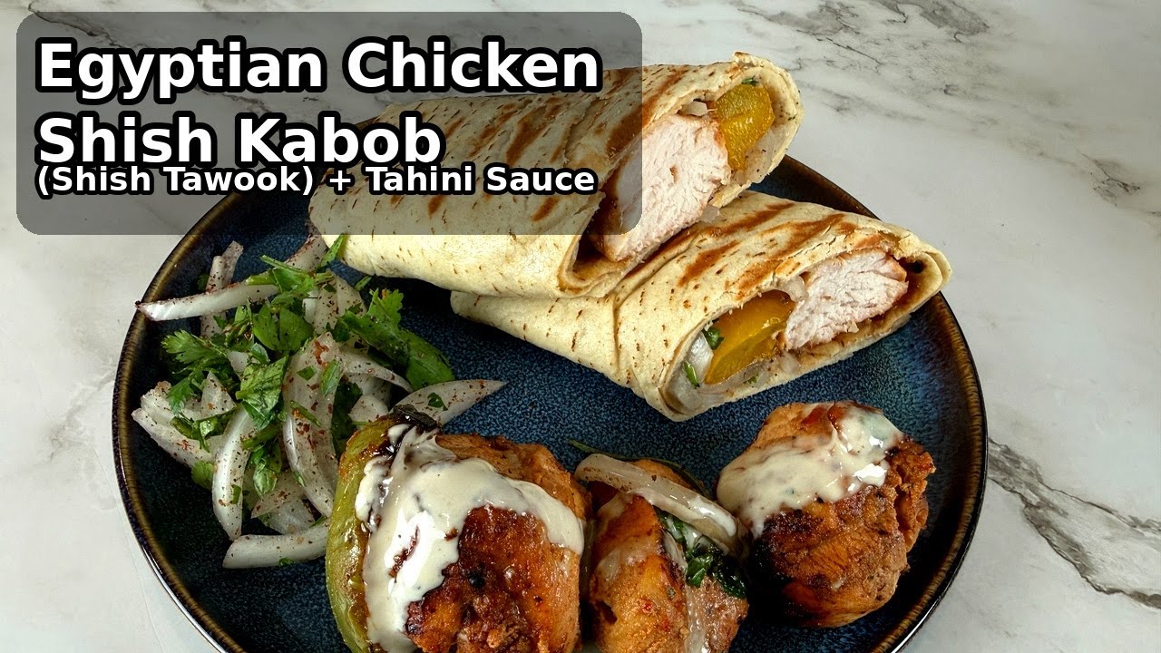 Egyptian Chicken Shish Kabob (Shish Tawook) + Tahini Sauce