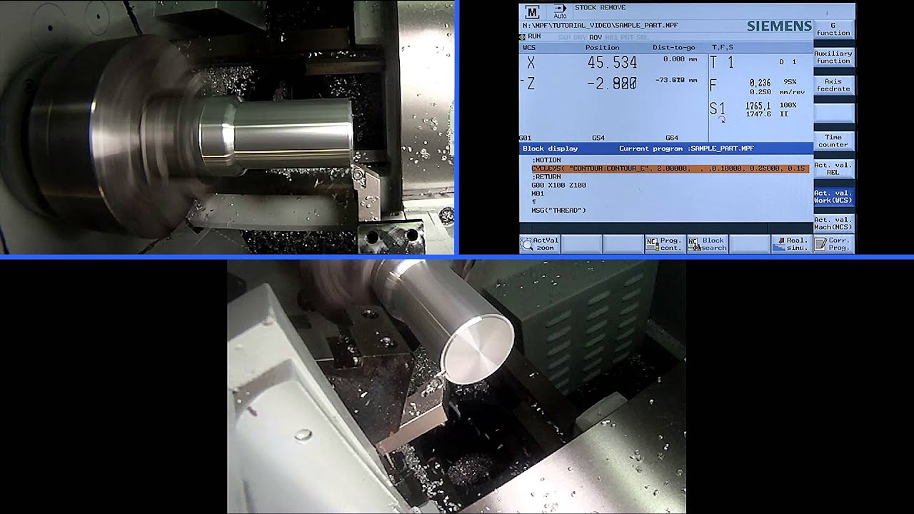 SINUMERIK 808D Tutorial Turning Part 18 - Machining pieces