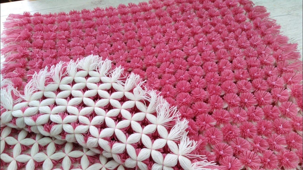 ПЛЕД ИЗ ПОМПОНОВ / Pom pom baby blanket