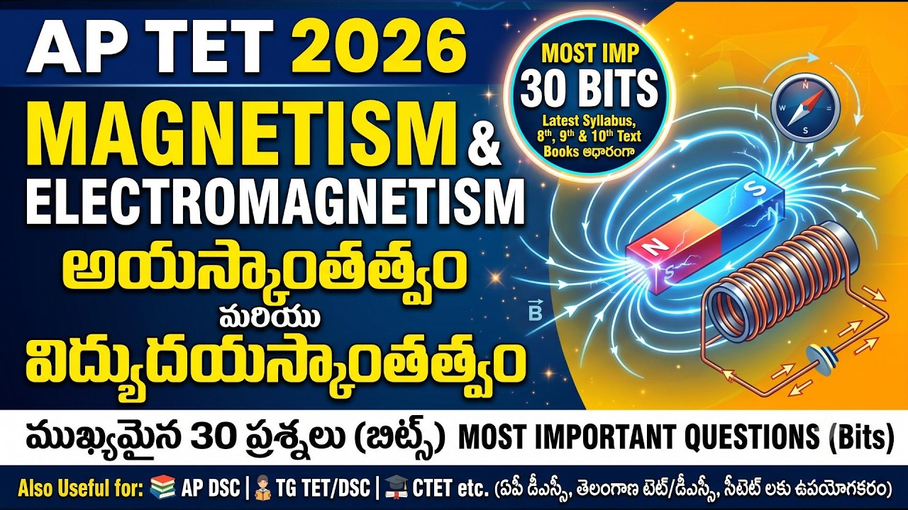 AP TET- 2026 - PAPER- I & II- PHYSICS- MAGNETISM & ELECTROMAGNETISM