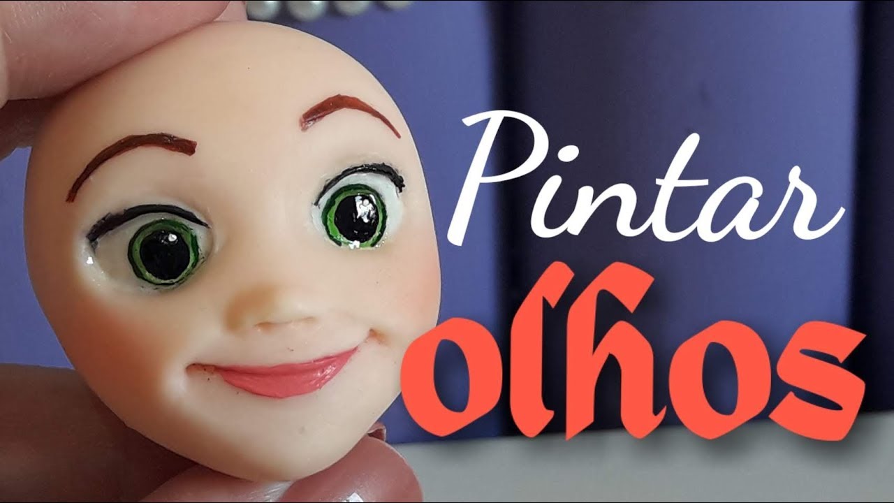 Pintar olhinhos no biscuit
