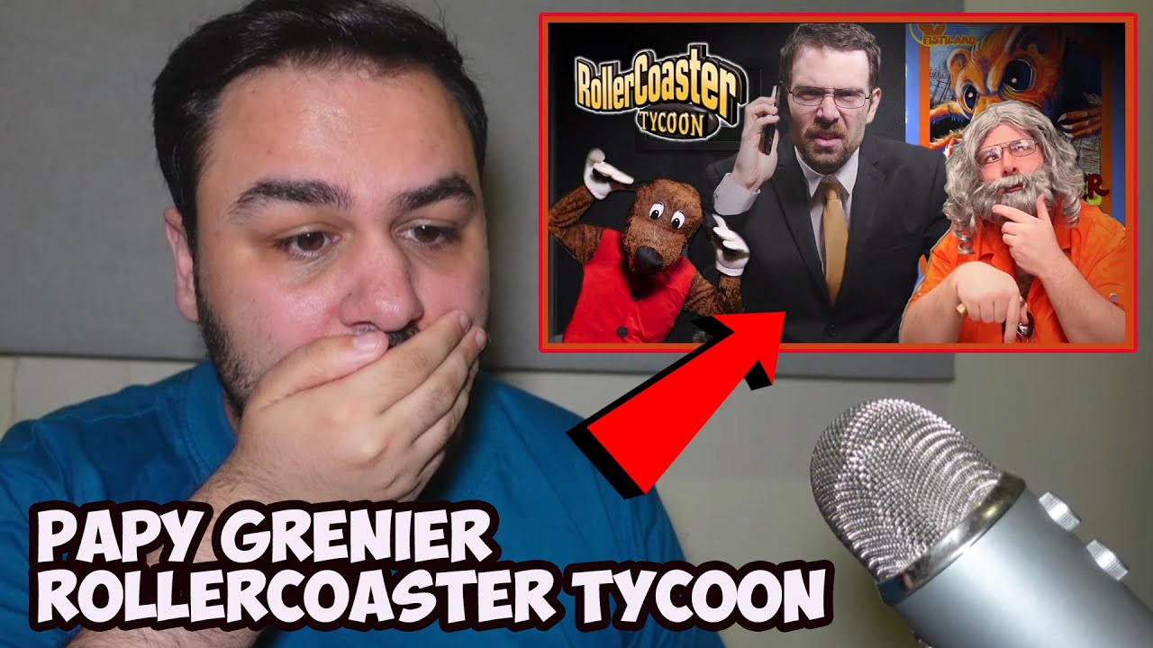 British Reaction To Papy Grenier - RollerCoaster Tycoon (Joueur Du Grenier)