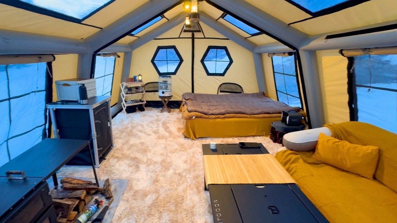 ЗИМНИЙ КЕМПИНГ НА ГОРНОМ СКЛОНЕ ПРИ -20°C