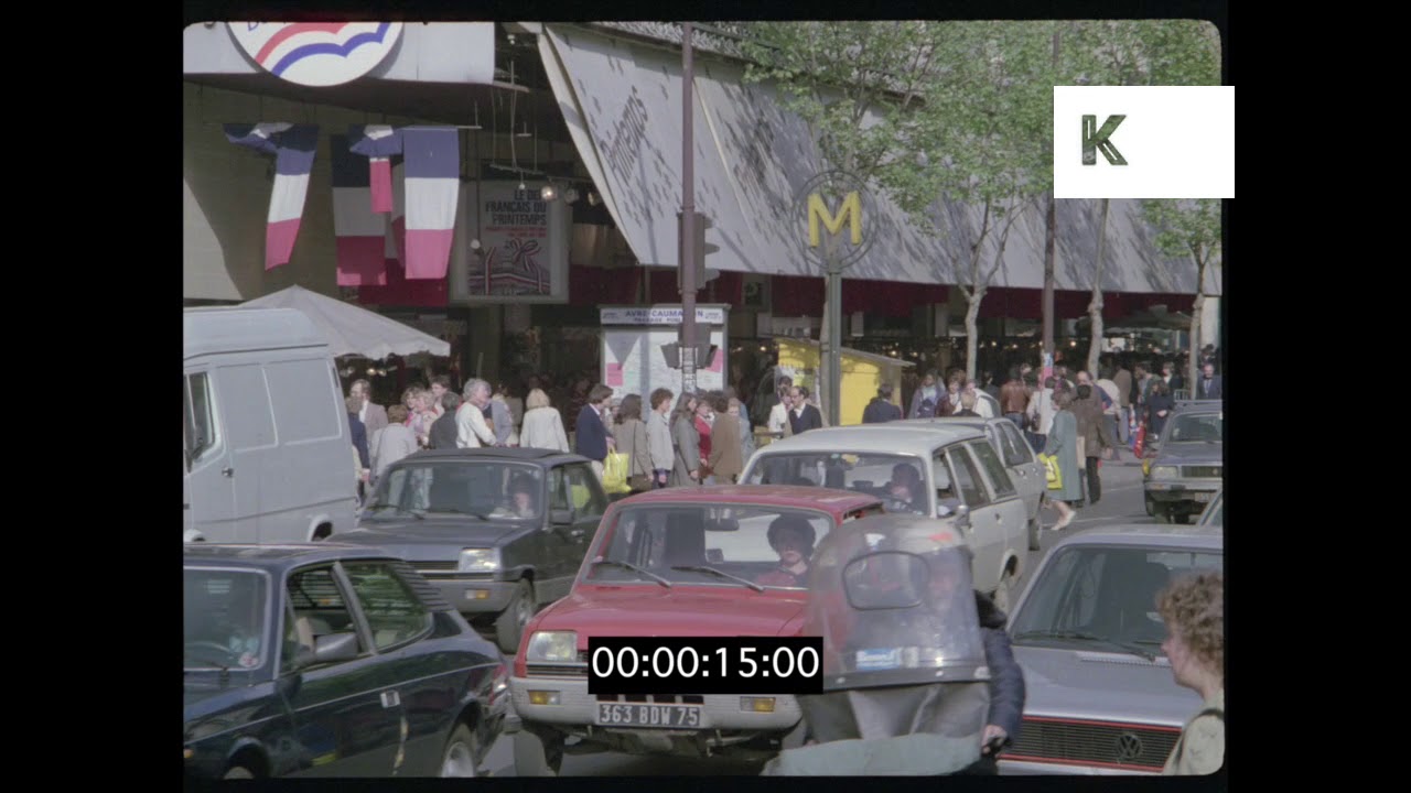 1980s Paris, Busy Boulevard, HD from 35mm