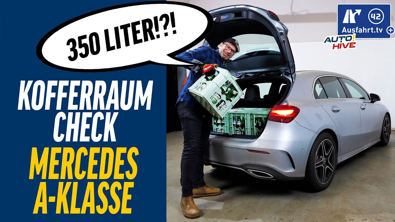 Kofferraum-Check: Mercedes-Benz A-Klasse W177 was passt in den Kofferraum? Fahrrad, Leiter, Koffer?