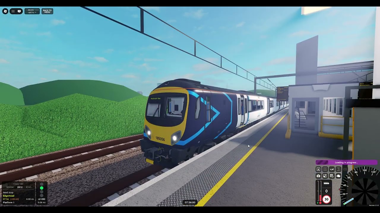Roblox SCR v2.3.2 R101 Leighton City➡️Rayleigh Bay (Class 185/0)
