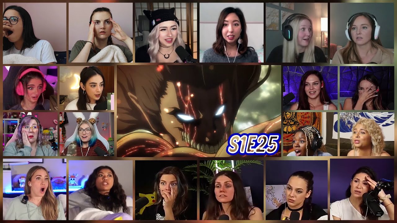 Attack on Titan Season 1 Episode 25 Girls Reaction Mashup |  進撃の巨人