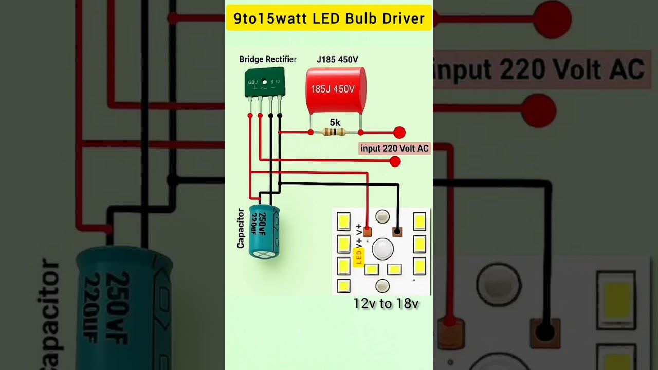 how to make an LED bulb driver circuit,#electronic #circuit