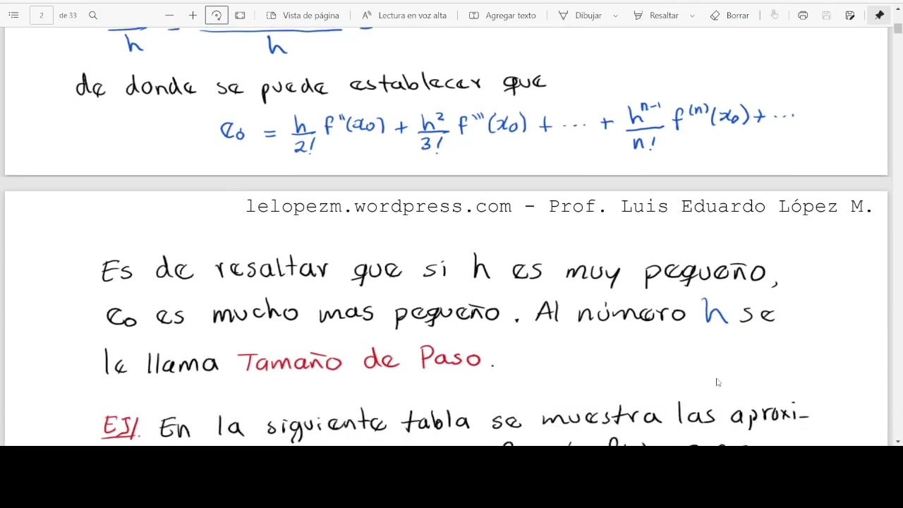 20 Aproximación de derivadas mediante métodos numéricos: diferencias finitas