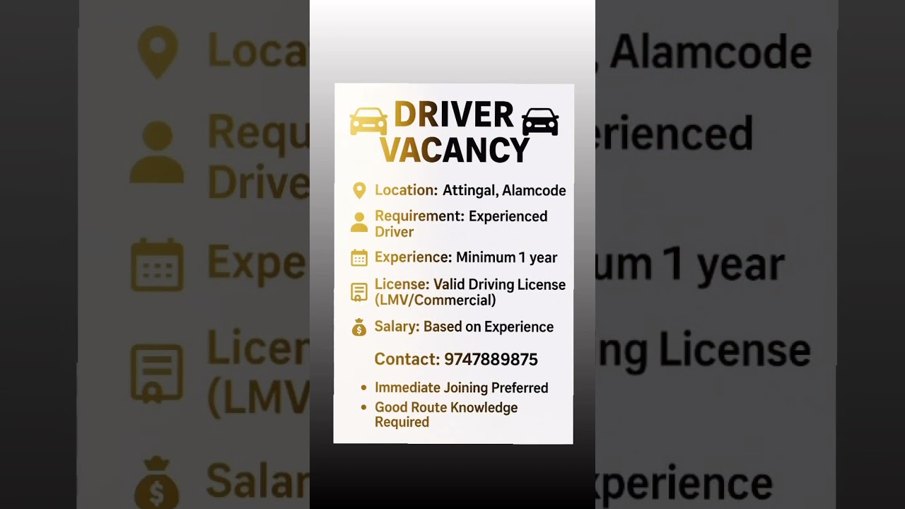Job vacancy #urgentvacancy #job #jobhunting all kerala jobs