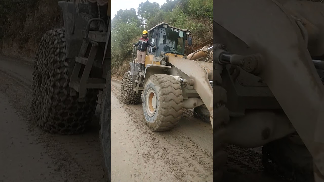 muddy road repair work