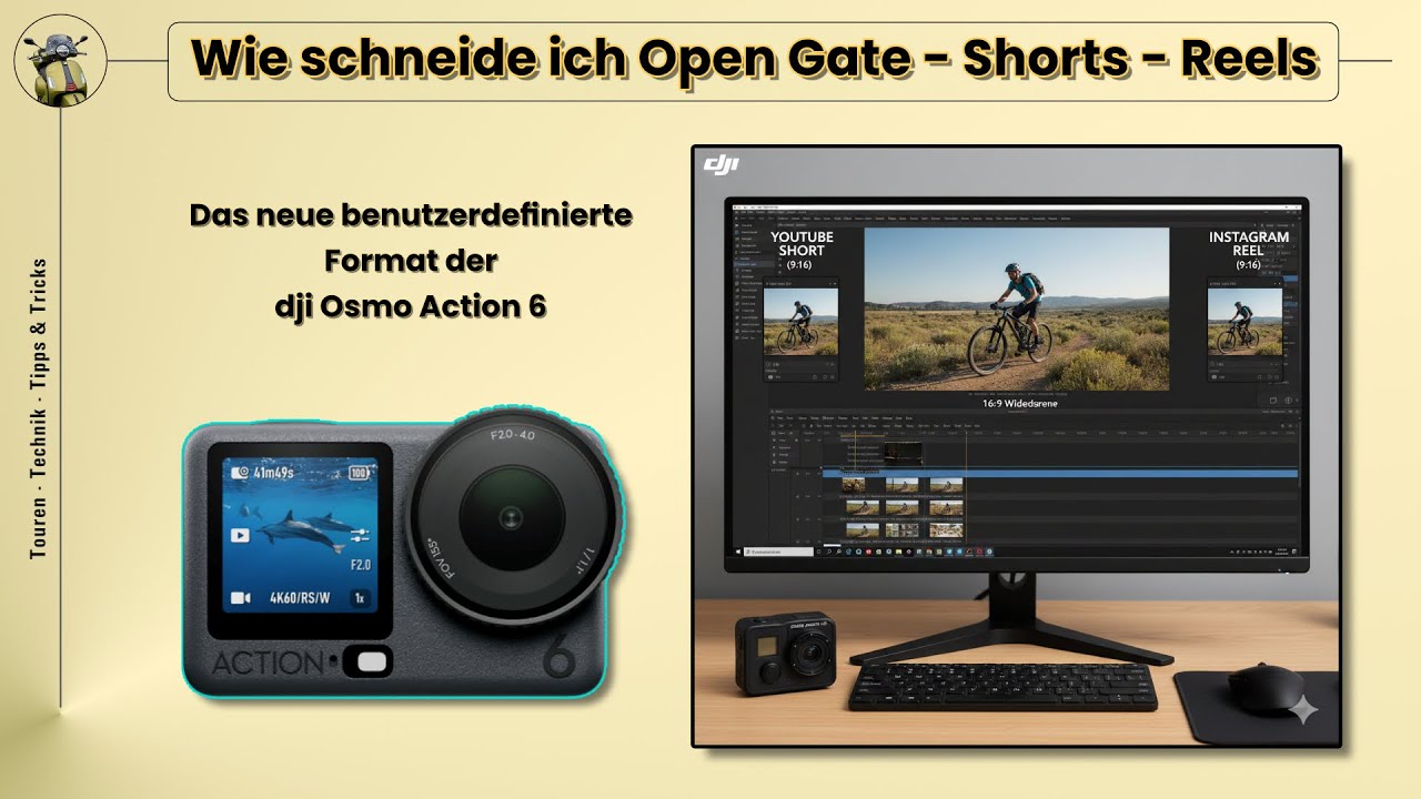 dji´s Open Gate der Osmo Action 6. So erstellst Du daraus ein 16x9 Video, Short oder Reel.