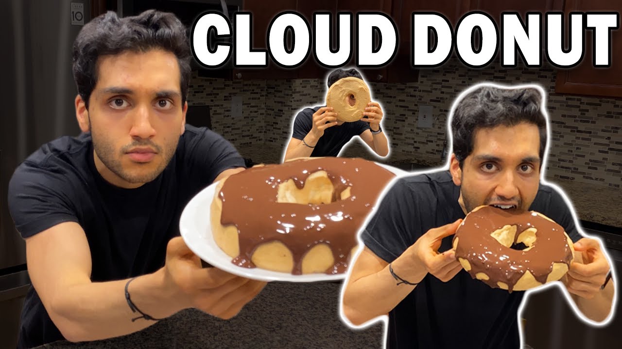 GIANT CLOUD DONUT || Chocolate Frosted, Low Calorie, High Protein Cloud Donut