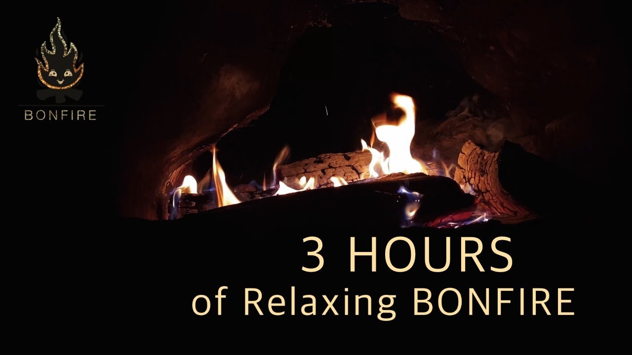 3 HOURS of Relaxing Bonfire Sounds - Crackling Fireplace (NO MUSIC)